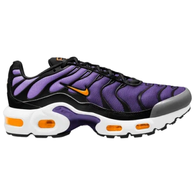 Nike Air Max Plus Brand-embroidered Woven Low-top Trainers In Black/voltage Purple/orange