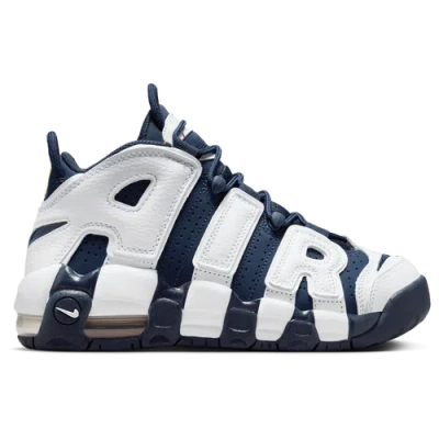 Nike Boys   Air Uptempo In White/navy/gold