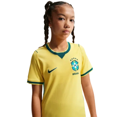 Nike Kids' Boys   Brasil Dri-fit Short Sleeve Stadium Home Jersey In Yellow