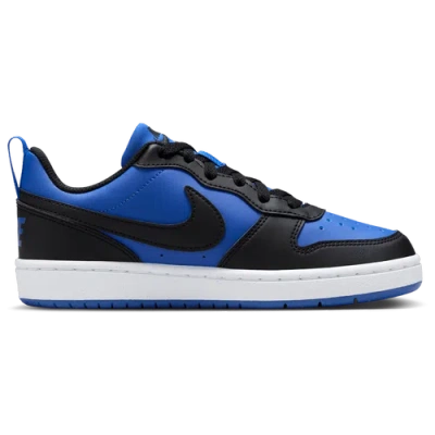 Nike Kids'  Court Borough Low Recraft In Black/white/game Royal