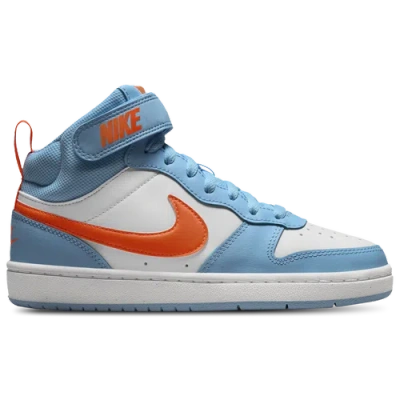 Nike Boys   Court Borough Mid 2 In Aquarius Blue/white/total Orange