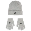 Nike Boys   Lurex Futura Beanie Glove Set In Dark Grey Heather/white