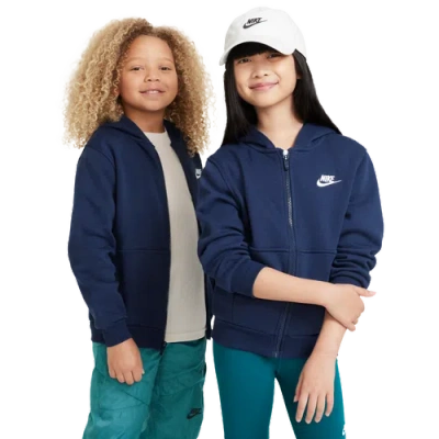 Nike Kids' Boys   Nsw Club Fleece Full-zip Lbr Hoodie In Blue