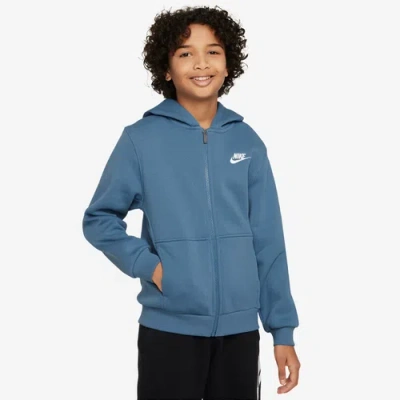 Nike Kids' Boys   Nsw Club Fleece Full-zip Lbr Hoodie In Blue/white