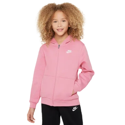 Nike Kids' Boys   Nsw Club Fleece Full-zip Lbr Hoodie In Pink