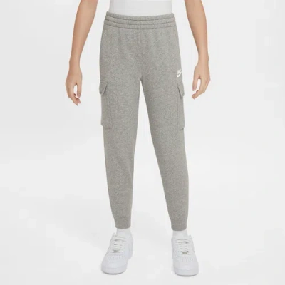 Nike Boys   Nsw Club Fleece Lbr Cargo Pants In Dark Grey Heather/white