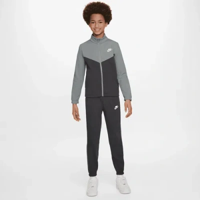 Nike Boys   Nsw Full-zip Hbr Tracksuit In Smoke Grey/white