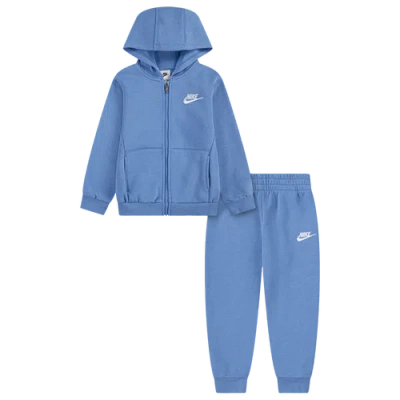 Nike Kids' Boys   Nsw Lbr Club Fleece Full-zip Set In Blue Beyond