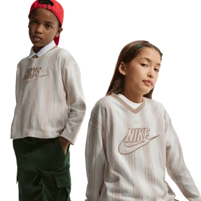 Nike Kids' Boys   Nsw Mesh Jersey Long Sleeve Top In Gray
