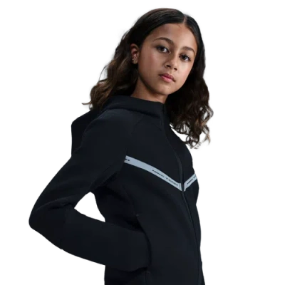 Nike Kids' Boys   Nsw Tech Fleece Reflective Full-zip In Black
