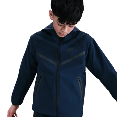 Nike Kids' Boys   Nsw Tech Woven Full-zip Jacket Pd In Blue