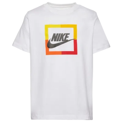 Nike Kids' Boys   Open Block Futura T-shirt In White/multi