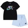 Nike Little Boys Logo Crewneck T-shirt & Shorts Set In Psychic Blue