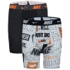Nike Dri-fit Big Kids' Printed Long Boxer Briefs (2-pack) In Black/white