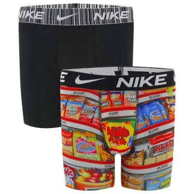 Nike Kids' Boys   Printed Long Boxer Briefs 2 Pack In Multi