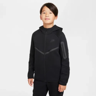 Nike Kids' Boys   Tech Fleece Full-zip In Black/black