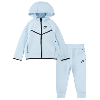 Nike Kids' Boys   Tech Fleece Full-zip Set In Glacier Blue/black