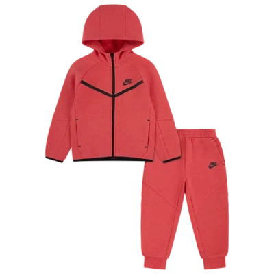 Nike Kids' Boys   Tech Fleece Full-zip Set In Red