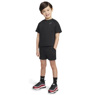 Nike Kids' Boys   Tech Fleece T-shirt And Short Set In Black