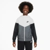 Nike Boys  Windrunner Hooded Jacket In Black/white/smoke Grey