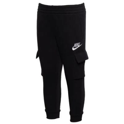 Nike Kids' Boys Preschool   Nsw Club Fleece Cargo Pants In Black/white