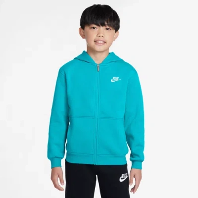 Nike Kids' Boys  Nsw Club Fleece Full-zip Lbr Hoodie In Dusty Cactus/white