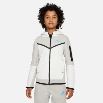 Nike Kids' Boys  Nsw Tech Fleece Full-zip In Light Iron Ore/summit White