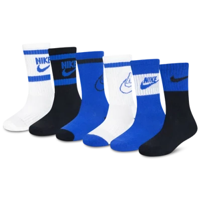 Nike Kids' Boys  Retro 6 Pack Crew Socks In Blue