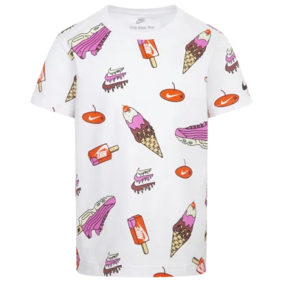 Nike Kids' Boys  Sole Food Print Basic Short Sleeve T-shirt In Multi/white