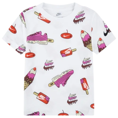Nike Kids' Boys  Sole Food Print Basic Short Sleeve T-shirt In White/multi