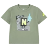 Nike Boys  Step Up Your Game Short Slv T-shirt In Oil Green/white