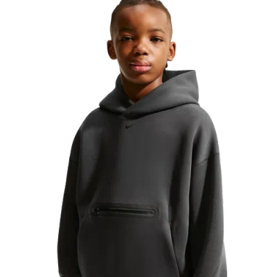 Nike Kids' Boys Nsw Tech Fleece Oversized Pullover Hoodie In Gray