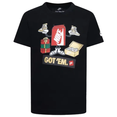 Nike Kids' Boys Preschool   Boxy Got Em T-shirt In Black/gold