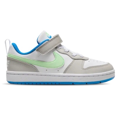 Nike Boys Preschool   Court Borough Low Recraft In Light Iron Grey/vapor Green/white