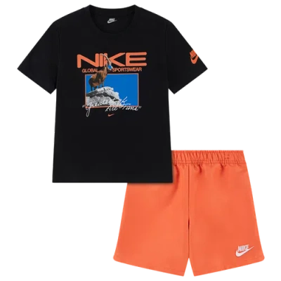 Nike Kids' Boys Preschool   Goat Short Set In Black