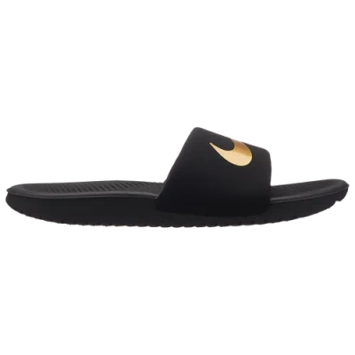 Nike Boys Preschool   Kawa Slides In Metallic Gold/black