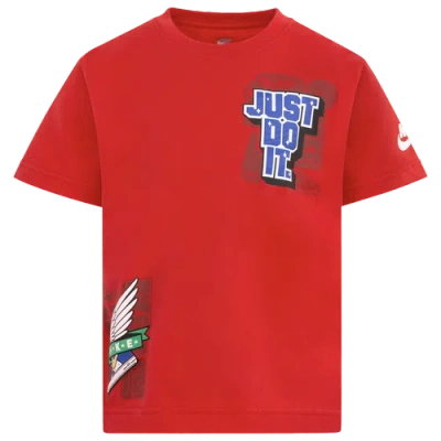 Nike Boys Preschool   Step Up Your Game Short Slv T-shirt In University Red/blue