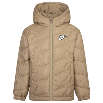 Nike Kids' Boys Preschool   Swoosh Quilt Puffer Jacket In Brown