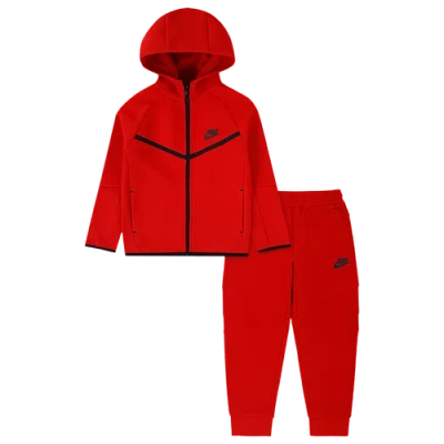 Nike Kids' Boys Preschool   Tech Fleece Full-zip Set In Red