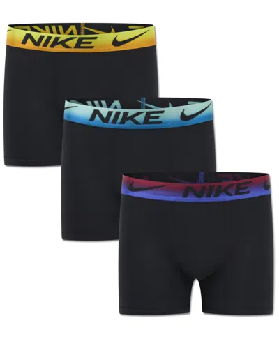 Nike Kids' Boys Printed Essential 3pack Boxer In Black