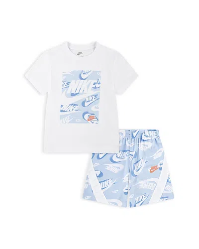 Nike Boys' Short Sleeved Tee & Shorts Set - Little Kid In Psychic Blue