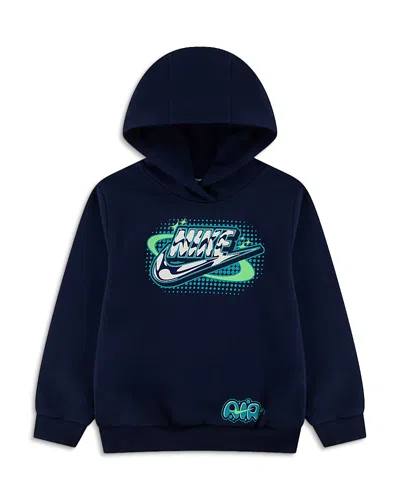 Nike Kids' Boys' 4-7 Sportswear Brand Ambassador Long-sleeve Hoodie Sweatshirt In Blue