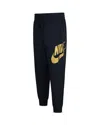 Nike Boys' Sportswear Club Fleece Cotton Blend Regular Fit Joggers - Little Kid In Black/metallic Gold