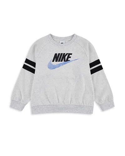 Nike Kids' In The Zone Oversize Crewneck Sweatshirt In Gray