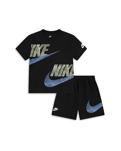 Nike Boys' Sportswear Relaxed Tee & Shorts Set - Little Kid In Black