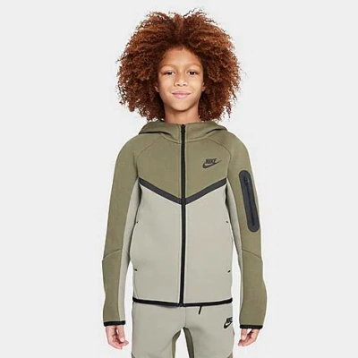 Nike Kids'  Boys' Sportswear Tech Fleece Full-zip Hoodie In Light Army/medium Olive/black/black
