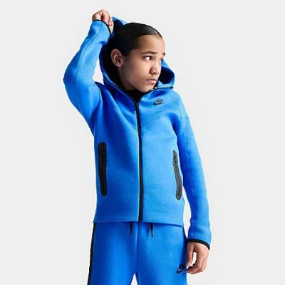 Nike Kids'  Boys' Sportswear Tech Fleece Full-zip Hoodie In Light Photo Blue/black/black