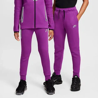 Nike Boys' Sportswear Tech Fleece Reflective Jogger Pants In Bold Berry/reflective Silver