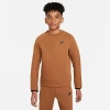 Nike Sportswear Tech Fleece Big Kids' (boys') Sweatshirt In Light British Tan/black/black