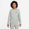 Nike Sportswear Tech Fleece Big Kids' (boys') Sweatshirt In Dark Grey Heather/black/black